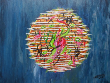 Peinture intitulée "Okonomiyaki" par Wabyanko, Œuvre d'art originale, Acrylique