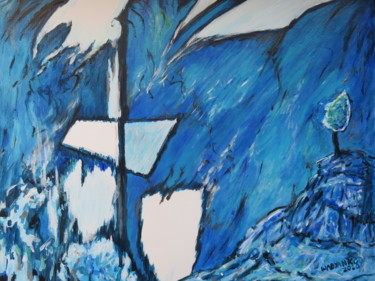 Only Blue Painting titled "Only Blue" by Wabyanko, Original Art, Acrylic