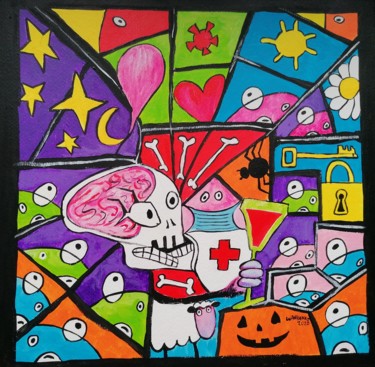 Pintura titulada "Halloween Lockdown" por Wabyanko, Obra de arte original, Acrílico