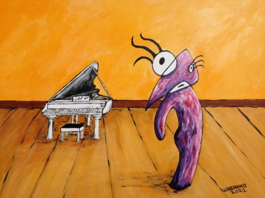 Pintura intitulada "Piano How to play" por Wabyanko, Obras de arte originais, Acrílico