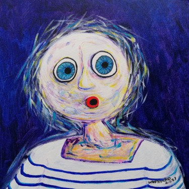 Peinture intitulée "Monsieur Lune Marin…" par Wabyanko, Œuvre d'art originale, Acrylique