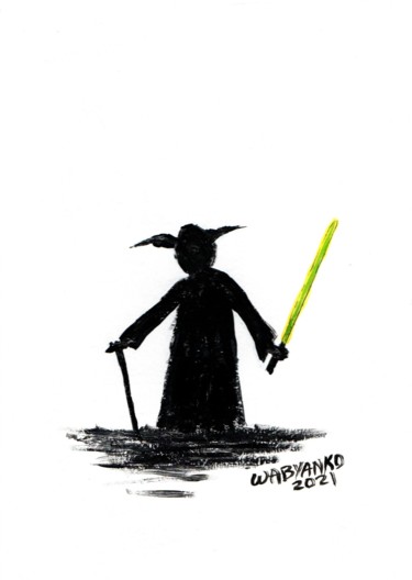 "Yoda" başlıklı Tablo Wabyanko tarafından, Orijinal sanat, Akrilik