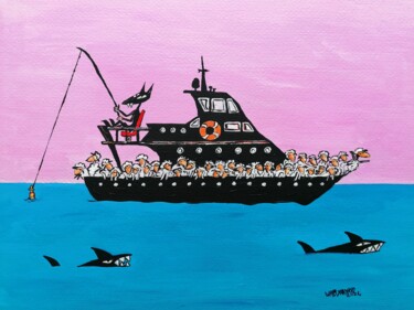 Painting titled "Fish or Sheeps" by Wabyanko, Original Artwork, Acrylic