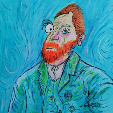 Pintura intitulada "Van Gogh portrait" por Wabyanko, Obras de arte originais, Acrílico