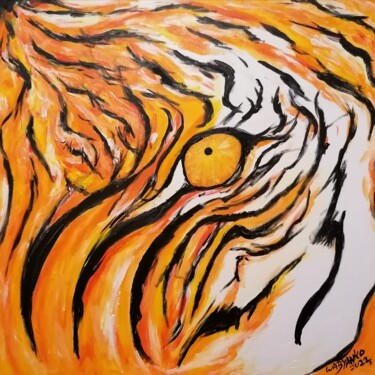 Картина под названием "Eye of the Tiger" - Wabyanko, Подлинное произведение искусства, Акрил