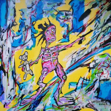 Картина под названием "Teddy Bear War" - Wabyanko, Подлинное произведение искусства, Акрил