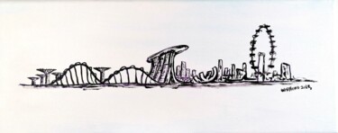"Singapore Marina Sk…" başlıklı Tablo Wabyanko tarafından, Orijinal sanat, Akrilik