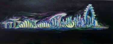 Painting titled "Singapore Marina Sk…" by Wabyanko, Original Artwork, Acrylic