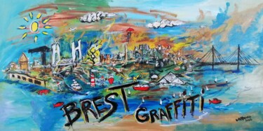 Peinture intitulée "Brest Graffiti" par Wabyanko, Œuvre d'art originale, Acrylique Monté sur Châssis en bois