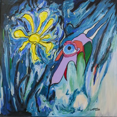 Malerei mit dem Titel "Let Me Shine Rising…" von Wabyanko, Original-Kunstwerk, Acryl Auf Keilrahmen aus Holz montiert