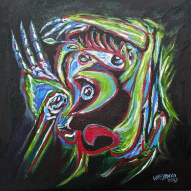 Painting titled "Rendez vous Xray" by Wabyanko, Original Artwork, Acrylic Mounted on Wood Stretcher frame