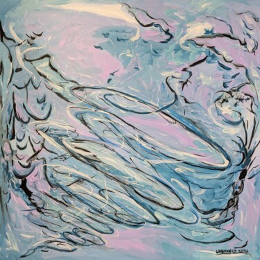 Schilderij getiteld "Under the ocean" door Wabyanko, Origineel Kunstwerk, Acryl Gemonteerd op Frame voor houten brancard