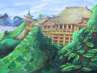 Painting titled "Kiyomizu Kyoto Japan" by Wabyanko, Original Artwork, Acrylic