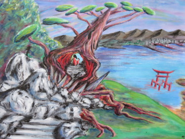 Pintura titulada "Miyajima" por Wabyanko, Obra de arte original, Acrílico