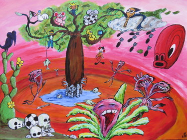 Ζωγραφική με τίτλο "Tree of life" από Wabyanko, Αυθεντικά έργα τέχνης, Ακρυλικό