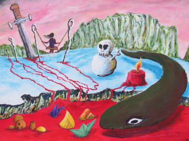 "Bloody Iceland" başlıklı Tablo Wabyanko tarafından, Orijinal sanat, Akrilik