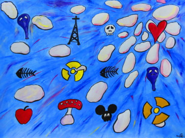 Malerei mit dem Titel "Fukushima Nuclear d…" von Wabyanko, Original-Kunstwerk, Acryl