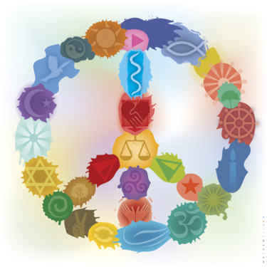 Peace Sign In Colors Digital Arts titled "Peace Sign In Colors" by Wachtmeister, Original Art, 2D Digital Work