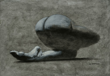 Painting titled "097-20" by Wacław Wantuch, Original Artwork, Charcoal