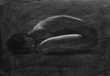 Drawing titled "098-20" by Wacław Wantuch, Original Artwork, Charcoal