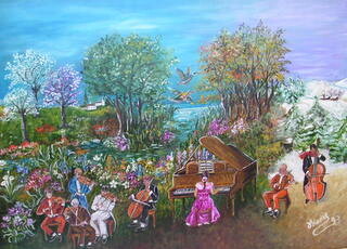Peinture intitulée "Les 4 saisons" par Wadislava Dedoncker (Wadis), Œuvre d'art originale