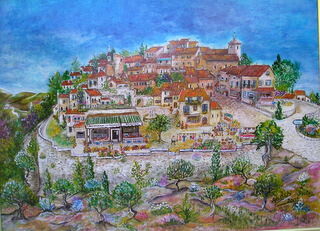 Peinture intitulée "Village provençal" par Wadislava Dedoncker (Wadis), Œuvre d'art originale