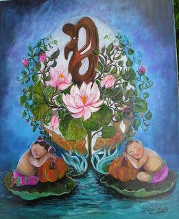 Peinture intitulée "Harmonie" par Wadislava Dedoncker (Wadis), Œuvre d'art originale