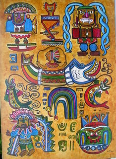 Peinture intitulée "Art Inca" par Wadislava Dedoncker (Wadis), Œuvre d'art originale