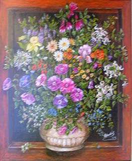 Peinture intitulée "Bouquet trompe l'oe…" par Wadislava Dedoncker (Wadis), Œuvre d'art originale