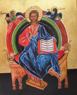 Peinture intitulée "Icone de Jesus" par Wadislava Dedoncker (Wadis), Œuvre d'art originale