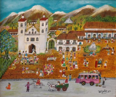 Peinture intitulée "le Mexique" par Wadislava Dedoncker (Wadis), Œuvre d'art originale