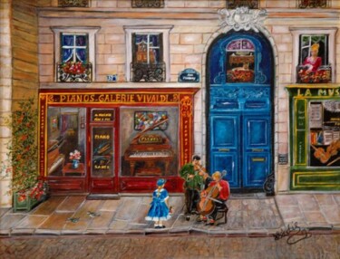 Peinture intitulée "la rue Fondary" par Wadislava Dedoncker (Wadis), Œuvre d'art originale