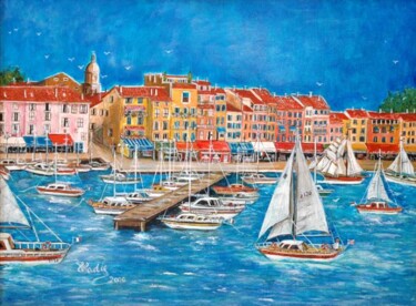 Peinture intitulée "Saint-Tropez" par Wadislava Dedoncker (Wadis), Œuvre d'art originale