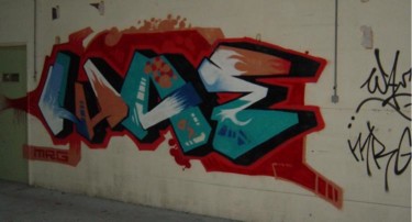 Pittura intitolato "seconde repriz" da Graffiti Wae, Opera d'arte originale