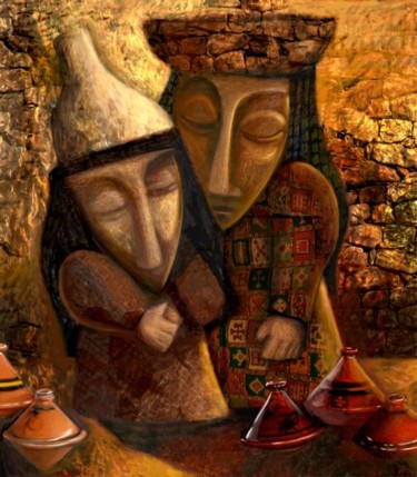 Digital Arts titled "Two Women" by Wael Hamid, Original Artwork
