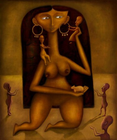 Digital Arts titled "The goddess of the…" by Wael Hamid, Original Artwork, Digital Painting