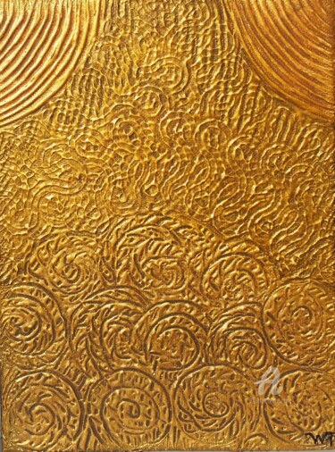 Pintura titulada "Rêve doré" por Wafae Tbatou, Obra de arte original, Acrílico Montado en Bastidor de camilla de madera