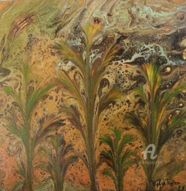Peinture intitulée "Senteurs d'automne" par Wafae Tbatou, Œuvre d'art originale, Acrylique Monté sur Châssis en bois