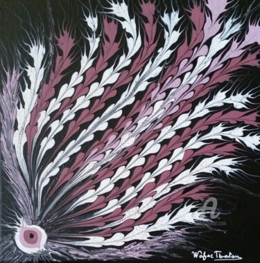 Картина под названием "Senteur violette" - Wafae Tbatou, Подлинное произведение искусства, Акрил Установлен на Деревянная ра…