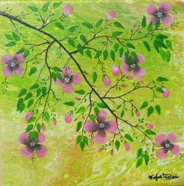 Painting titled "Floral 12" by Wafae Tbatou, Original Artwork, Acrylic