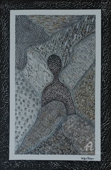 Картина под названием "Métallique 12" - Wafae Tbatou, Подлинное произведение искусства, Акрил Установлен на Деревянная рама…