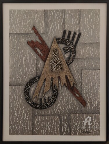 Картина под названием "Métallique 19" - Wafae Tbatou, Подлинное произведение искусства, Акрил Установлен на картон