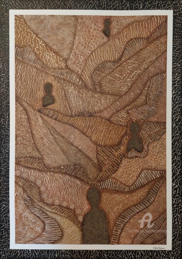 Malarstwo zatytułowany „Métallique 20” autorstwa Wafae Tbatou, Oryginalna praca, Akryl Zamontowany na Drewniana rama noszy