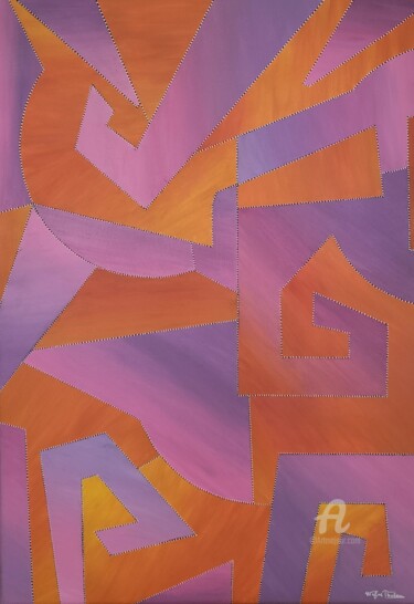 Pintura titulada "Abstraction 6" por Wafae Tbatou, Obra de arte original, Acrílico Montado en Bastidor de camilla de madera