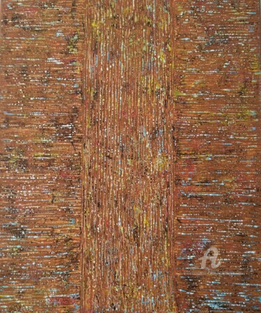Pintura titulada "Terre de Sienne" por Wafae Tbatou, Obra de arte original, Acrílico Montado en Bastidor de camilla de madera