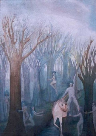 Peinture intitulée "El bosque fantasma" par Silviamvazz, Œuvre d'art originale