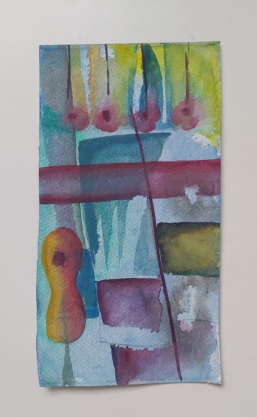 Painting titled "water color" by Wahib Marghli, Original Artwork, Watercolor