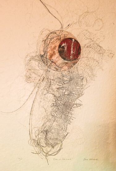 Estampas & grabados titulada "Gira en torno de mi" por Waisburd, Obra de arte original, Monotipia Montado en Cartulina