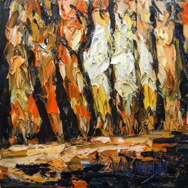 Painting titled "TREES IN THE SUN" by Zbigniew Waksmundzki, Original Artwork