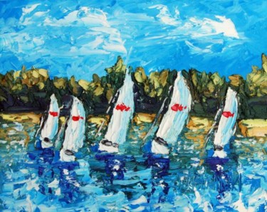 Painting titled "RACE WITH THE WIND…" by Zbigniew Waksmundzki, Original Artwork, Oil